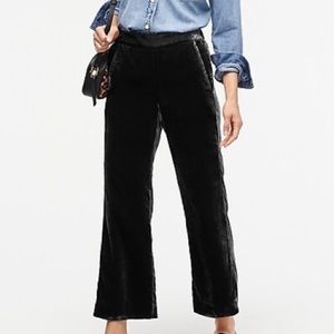 J.Crew Velvet City Fit Cropped Pants Black